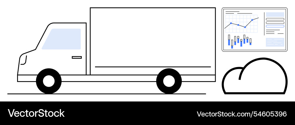 Logistics and data analysis with cloud integration Logistics and data analysis with cloud integration Vector Image