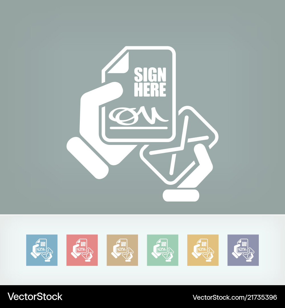 Mail with a document signed Vector Image