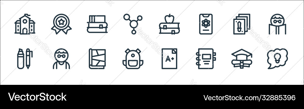 Nerd line icons linear set quality Nerd line icons linear set quality Vector Image