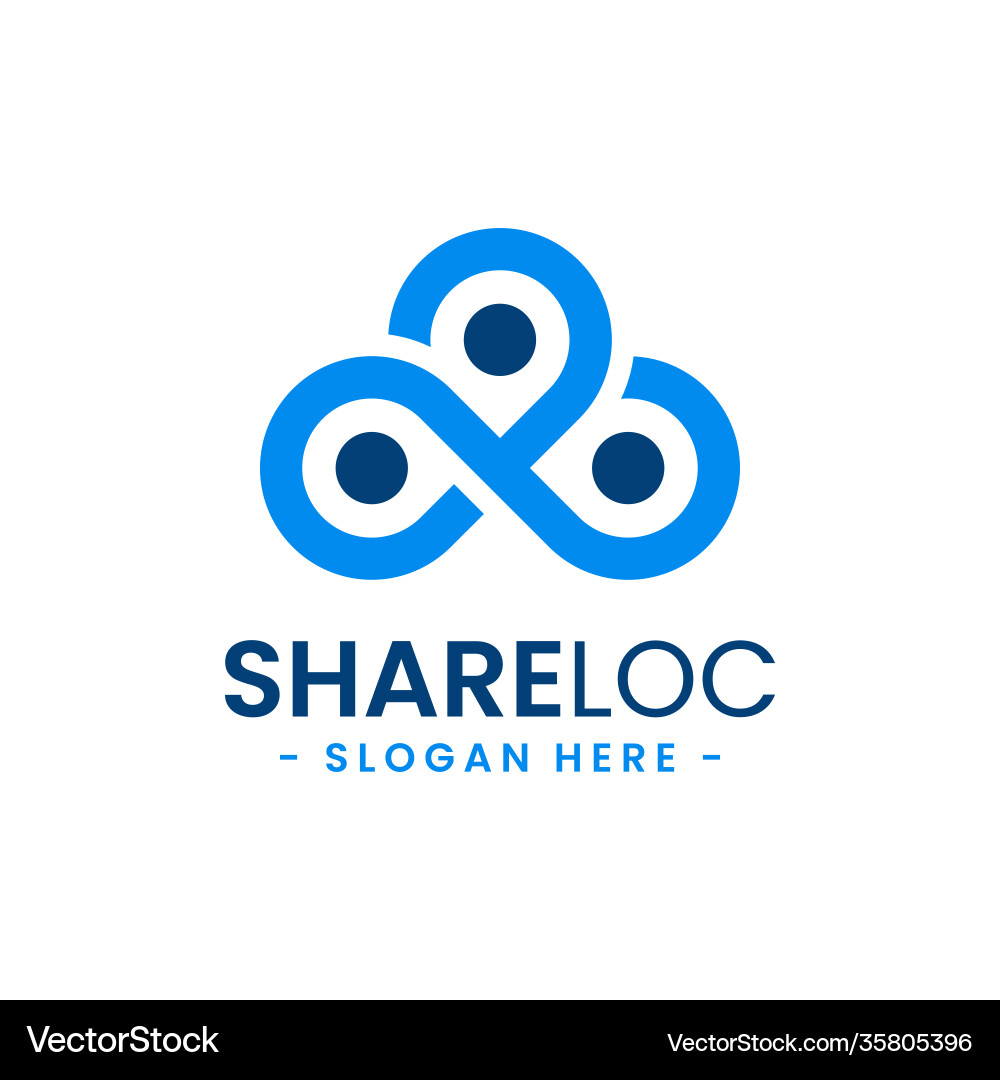 Share location logo design template map pointer Vector Image