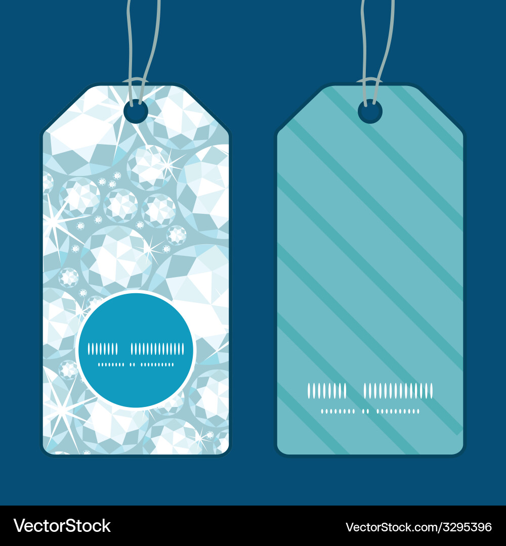 Shiny diamonds vertical round frame pattern tags vector image