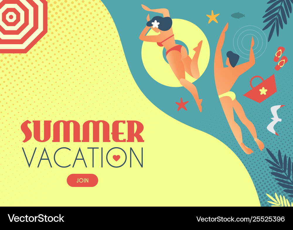 Sommerurlaub Menschen Strand und Meer im Retro Sommerurlaub Menschen Strand und Meer im Retro vektorbild