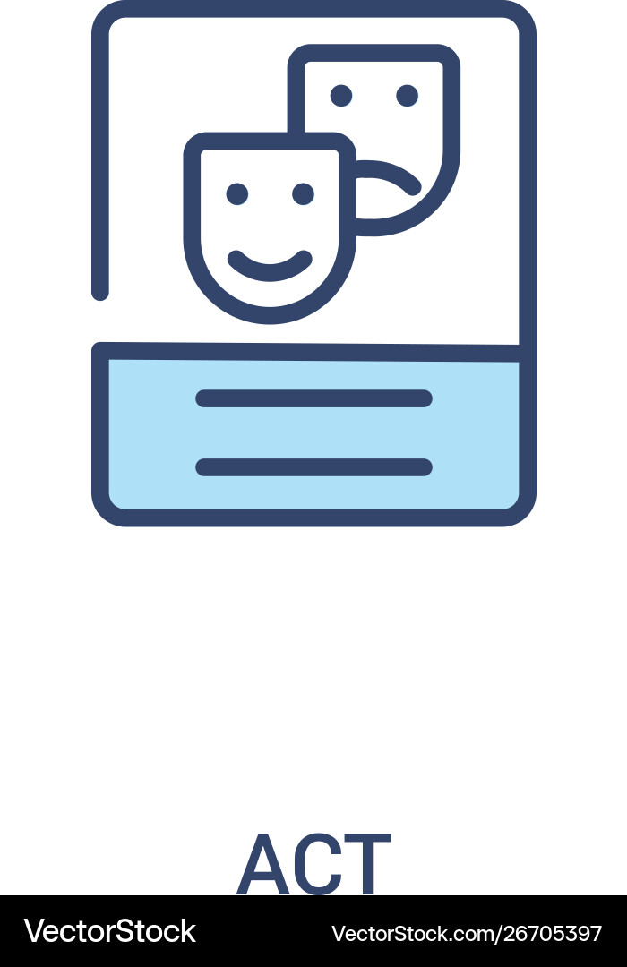 Act concept 2 colored icon simple line element Vector Image
