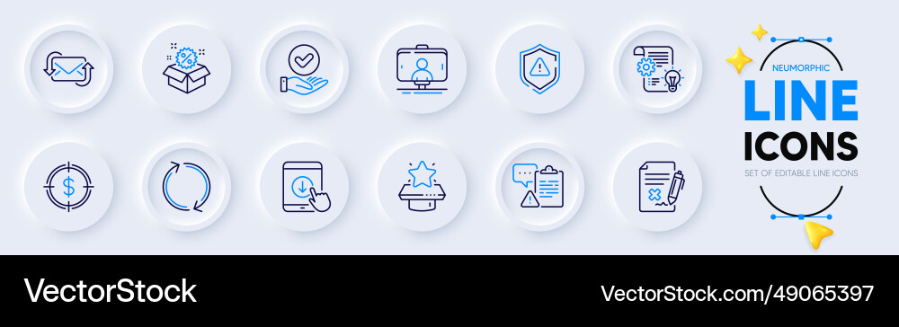 Attention scroll down and approved checkbox line Attention scroll down and approved checkbox line Vector Image