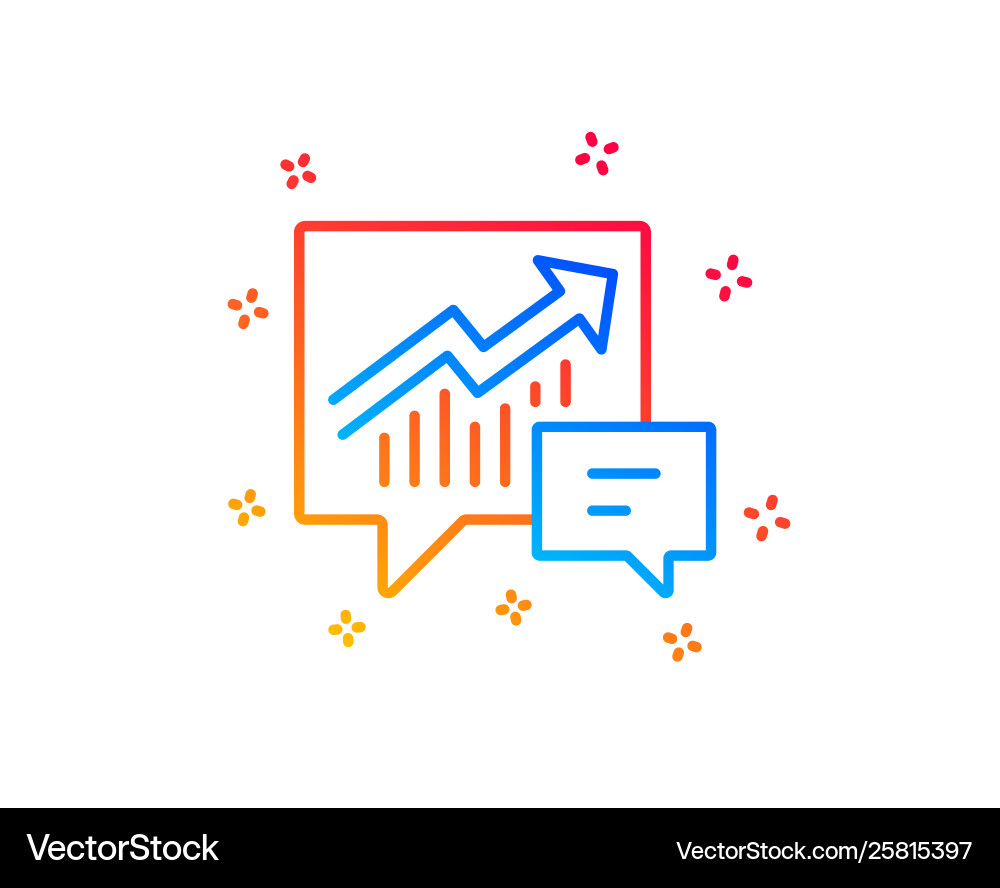 Chart line icon report graph in speech bubble Vector Image