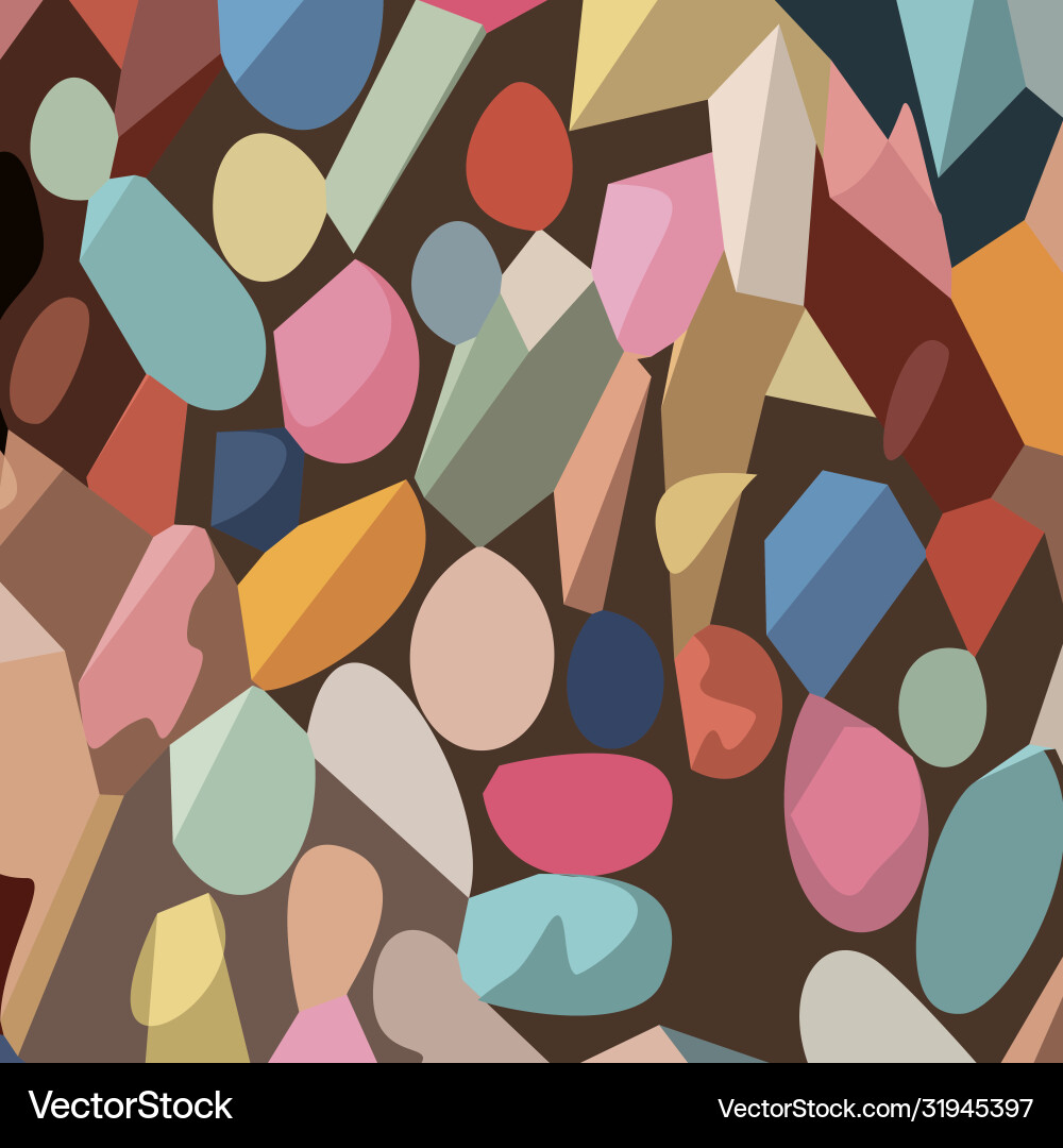 Colored shapes on background pattern Vector Image