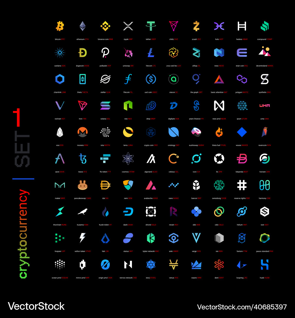 Crypto currency coins digital payment system – Royalty-Free Vector |  VectorStock