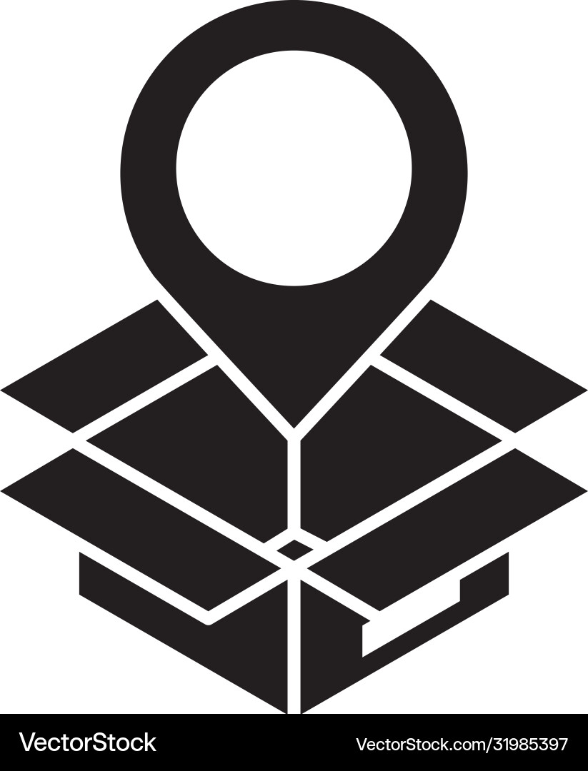 Delivery packaging navigation pointer cardboard Delivery packaging navigation pointer cardboard Vector Image