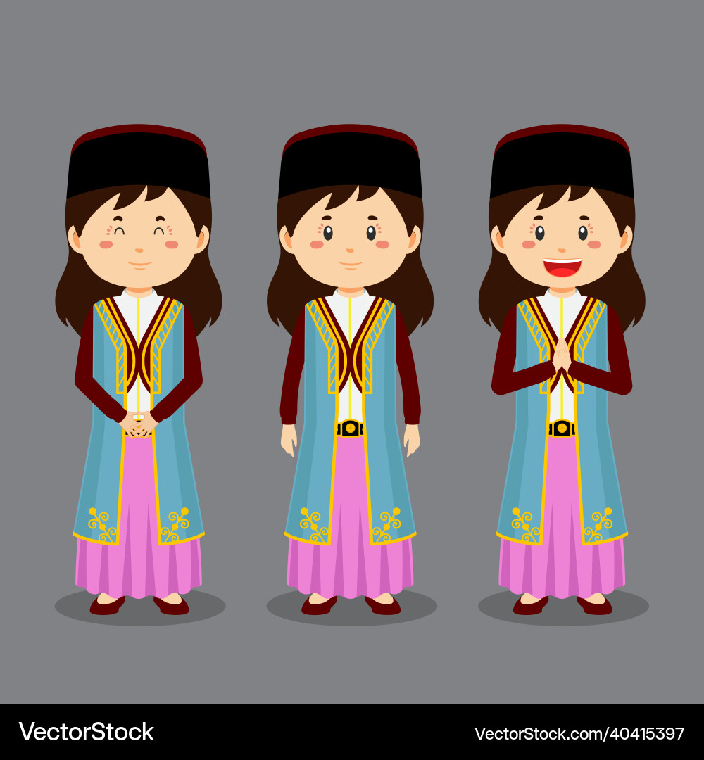 Montenegrins character with various expression Vector Image