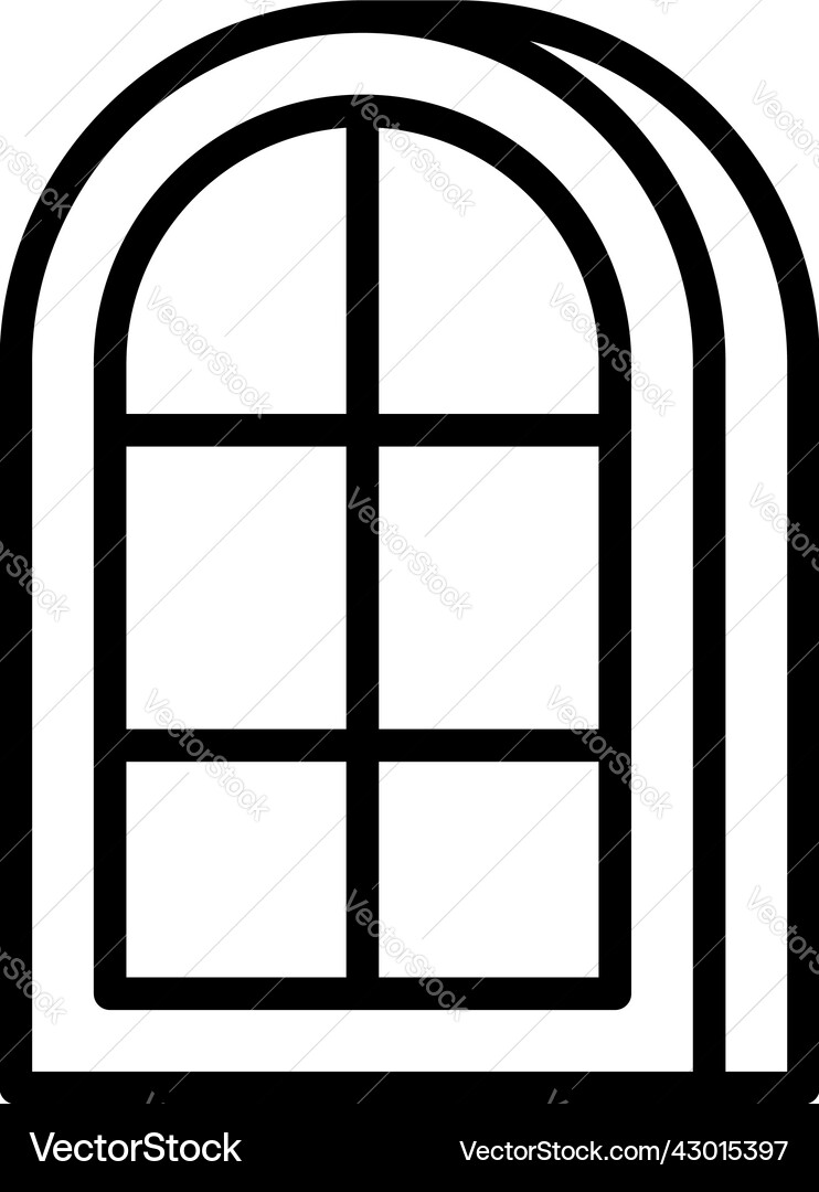 Old window icon outline glass production Vector Image