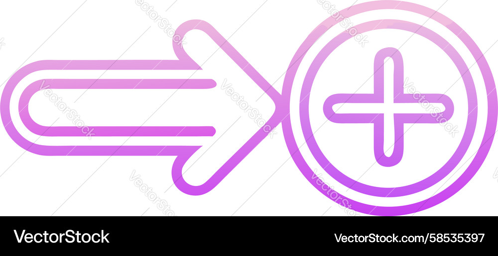 Right Arrow with Plus Navigation Icon Vector Image