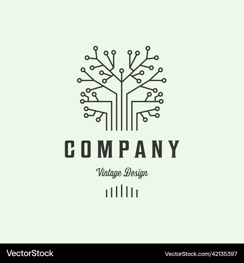 Tree abstract path logo icon design minimalist Vector Image