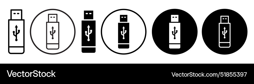 Usb icon set collection for web Usb icon set collection for web vector image