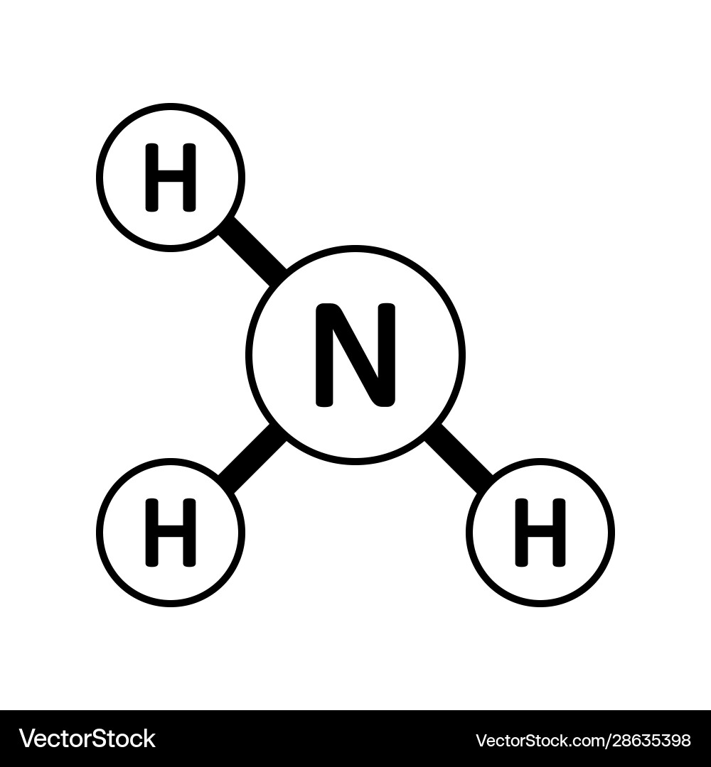 Ammonia Molecule Icon – Royalty-Free Vector | VectorStock, image size:1000x1080