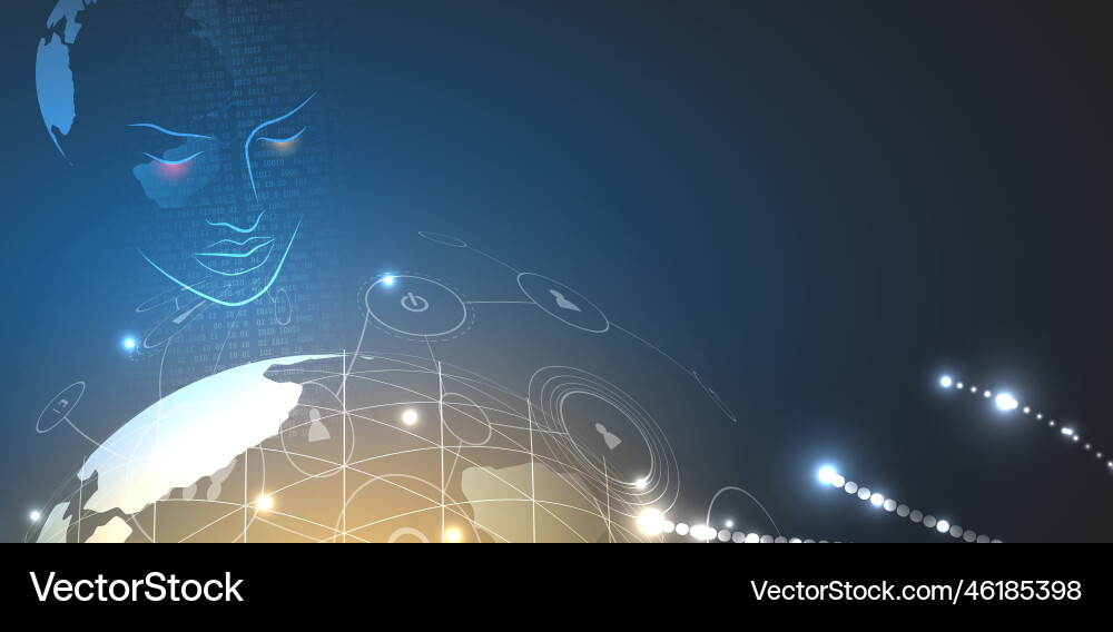 Artificial intelligence technology web background Artificial intelligence technology web background vector image