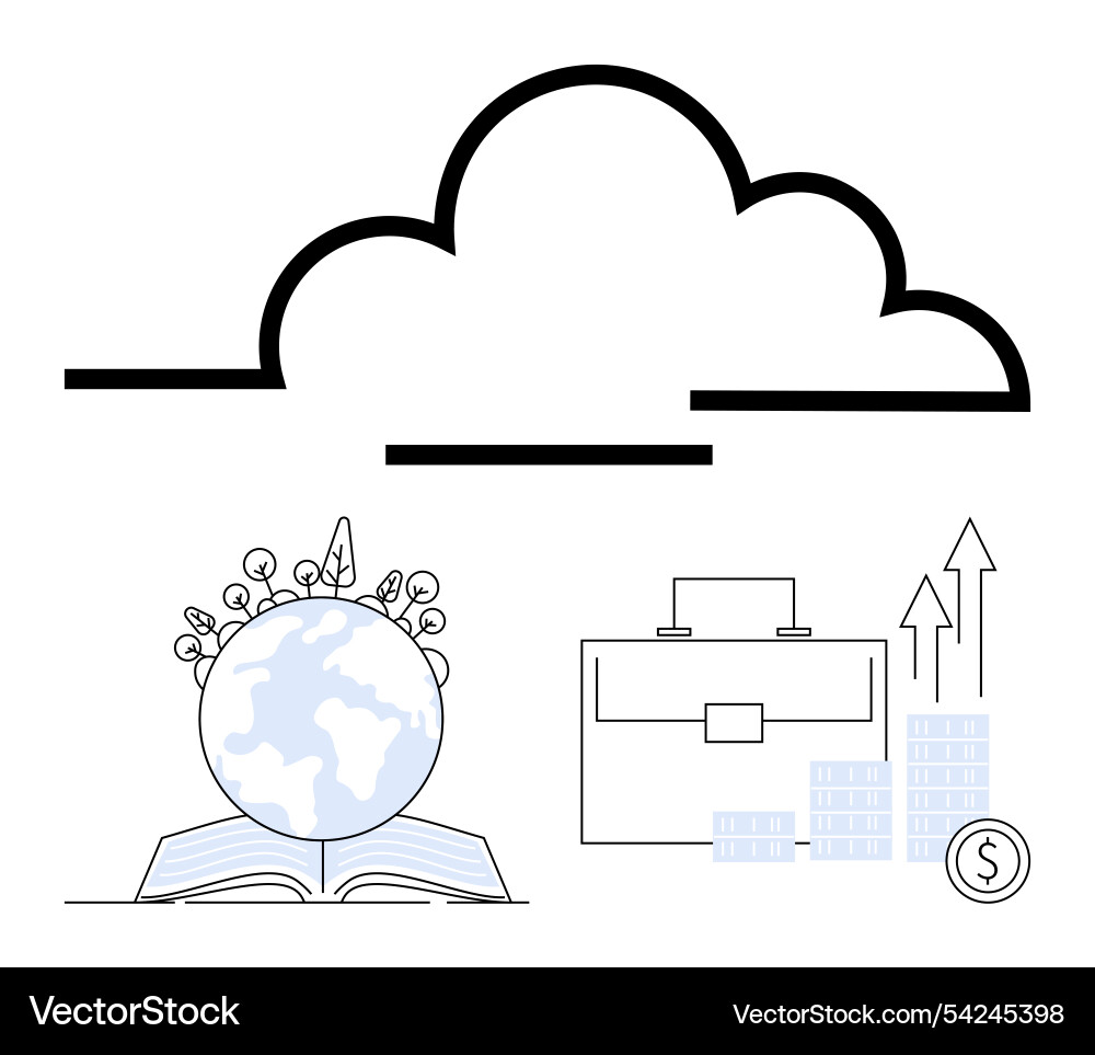 Cloud computing concept with business elements Cloud computing concept with business elements vector image