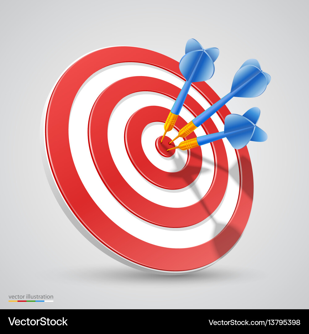Dart Target with Darts Vector Image