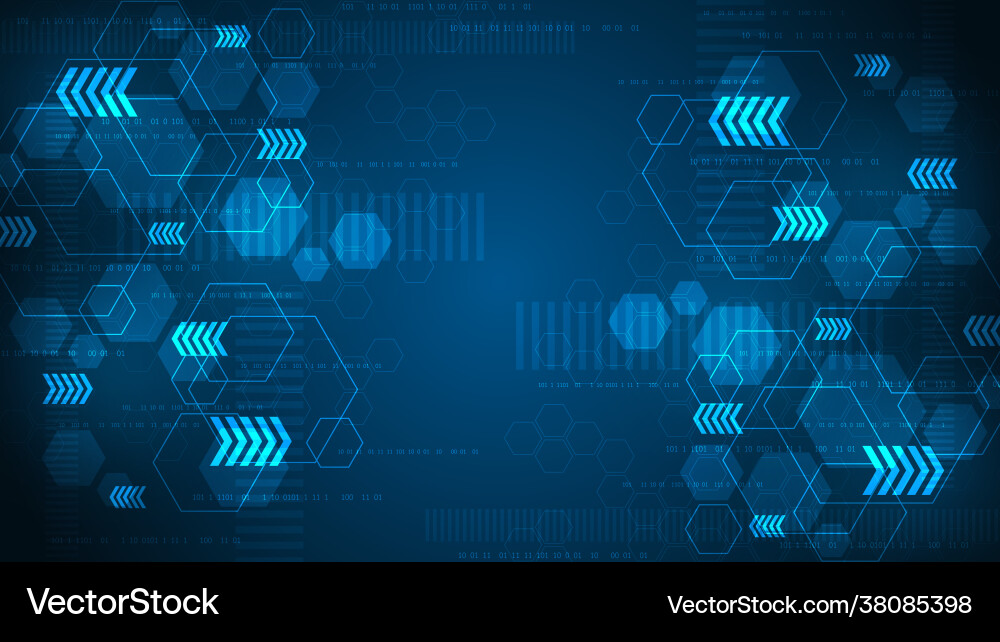 Hexagonal Data Network Background Vector Image
