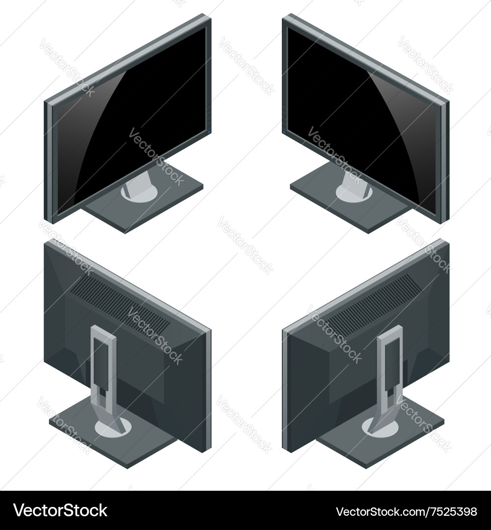 Isolated Computer Monitor Display vector image