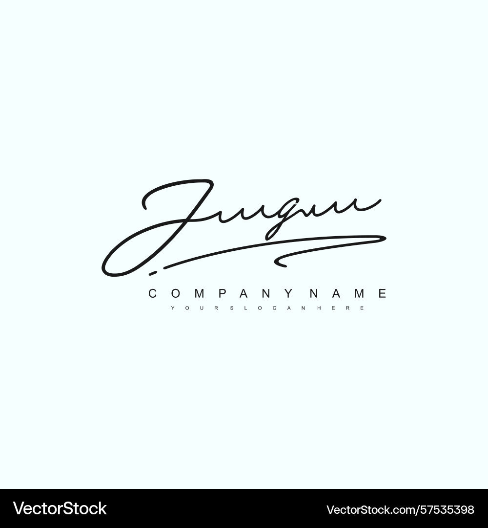 Minimal signature logo design with jg initials Minimal signature logo design with jg initials Vector Image