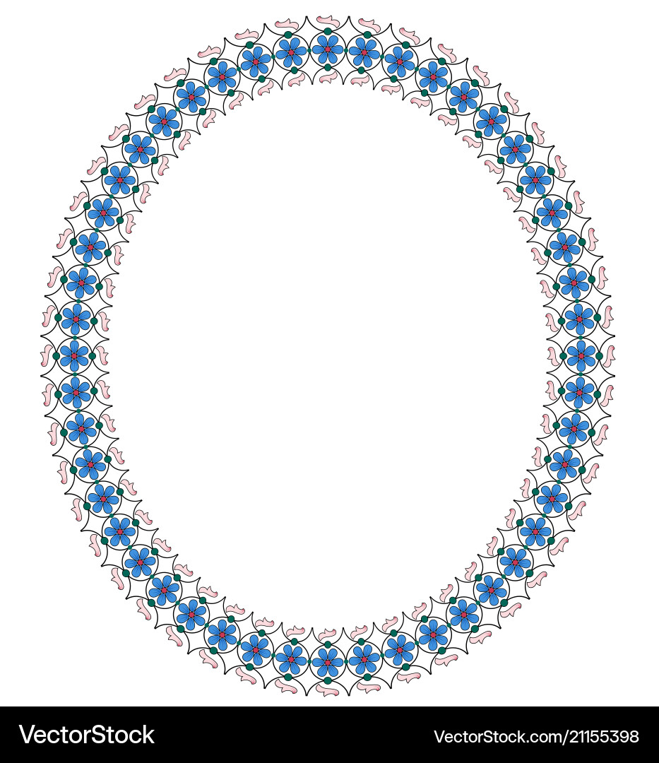 Oval flower frame Royalty Free Vector Image - VectorStock