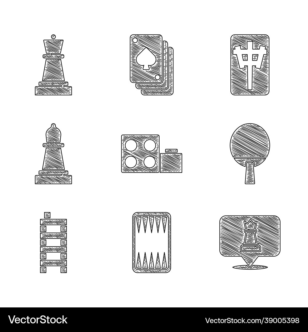 Set toy building block bricks backgammon board Vector Image
