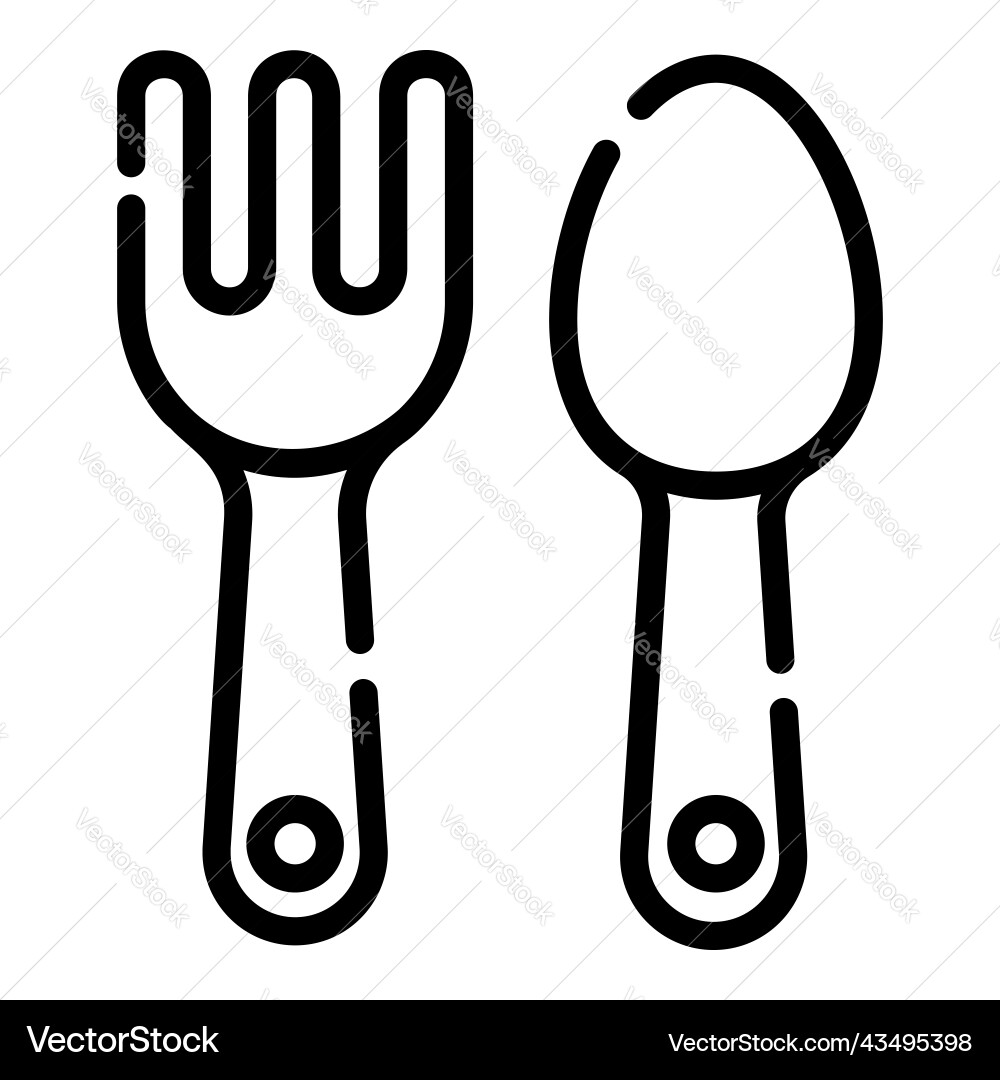 Spoons icon thin line style for web and mobile Vector Image