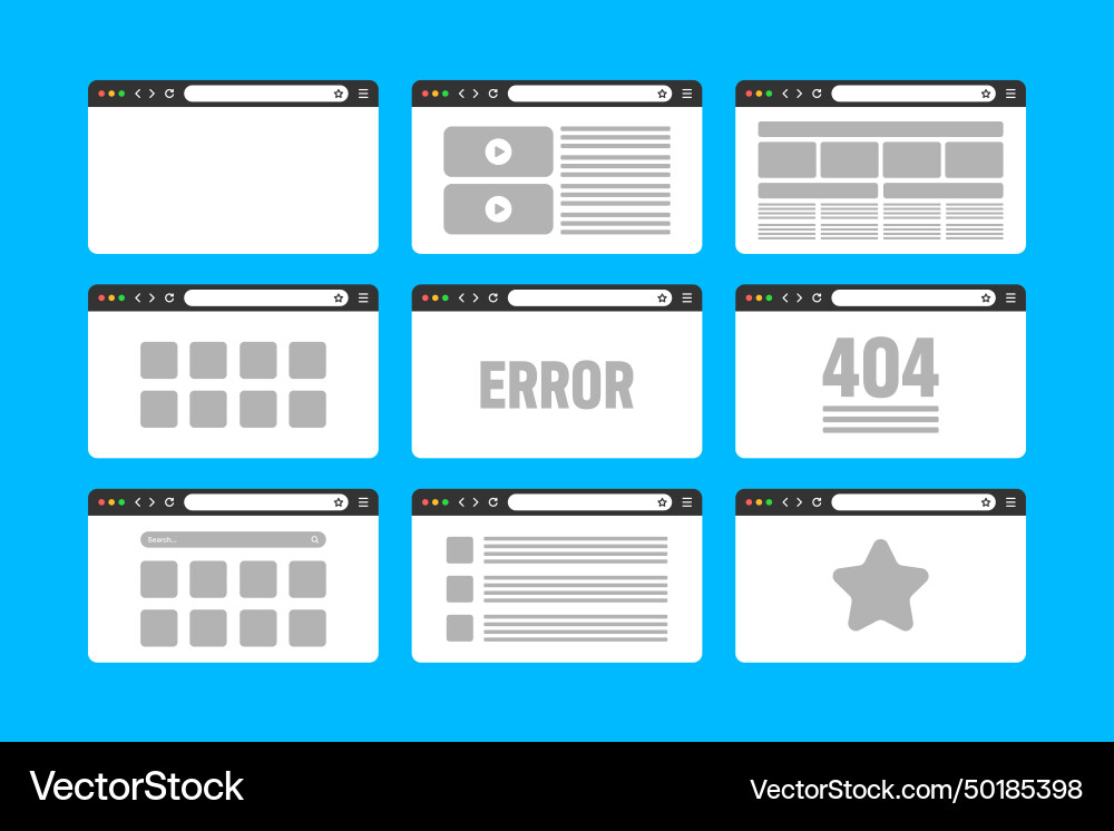 Web-Browser-Fensterseiten-Layout mit toolbar Web-Browser-Fensterseiten-Layout mit toolbar vektorbild