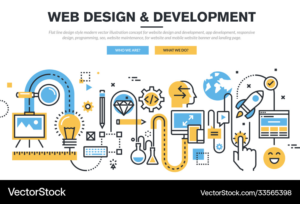 Website & App Development Concepts Vector Image