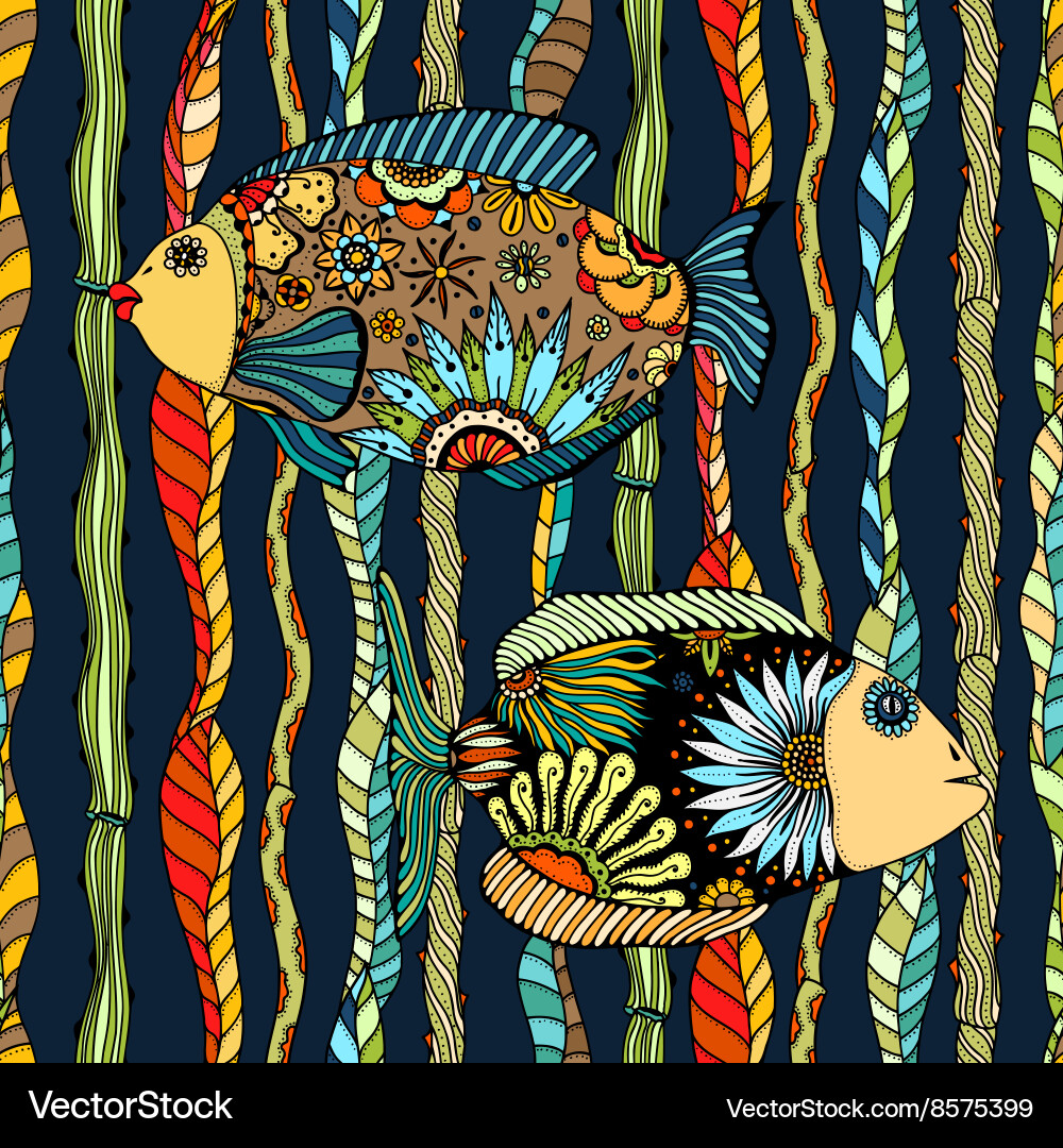 Abstract Fish Pattern Vector Image