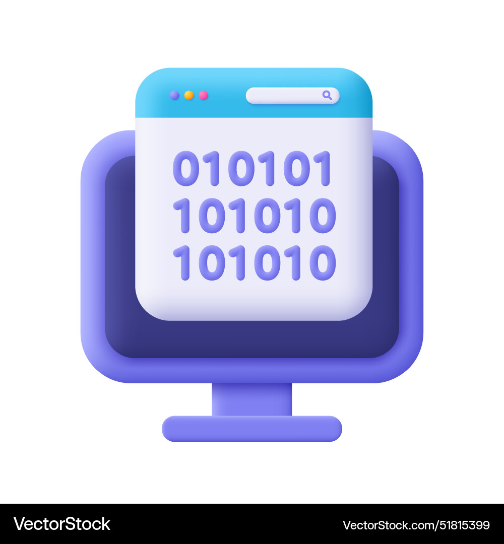 Binary Code & Web Development vector image