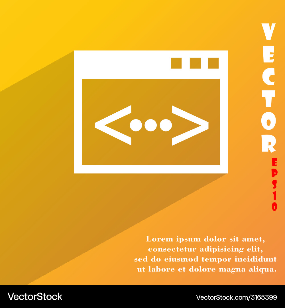 Code icon symbol flat modern web design with long Vector Image