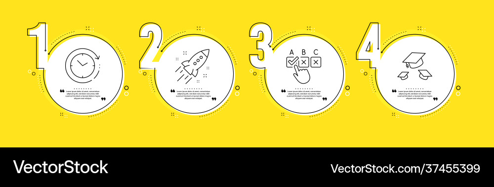 Correct checkbox startup rocket and time change Correct checkbox startup rocket and time change vector image