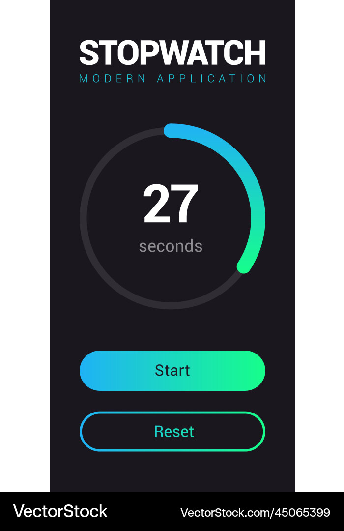 Countdown digital clock timer app concept Vector Image