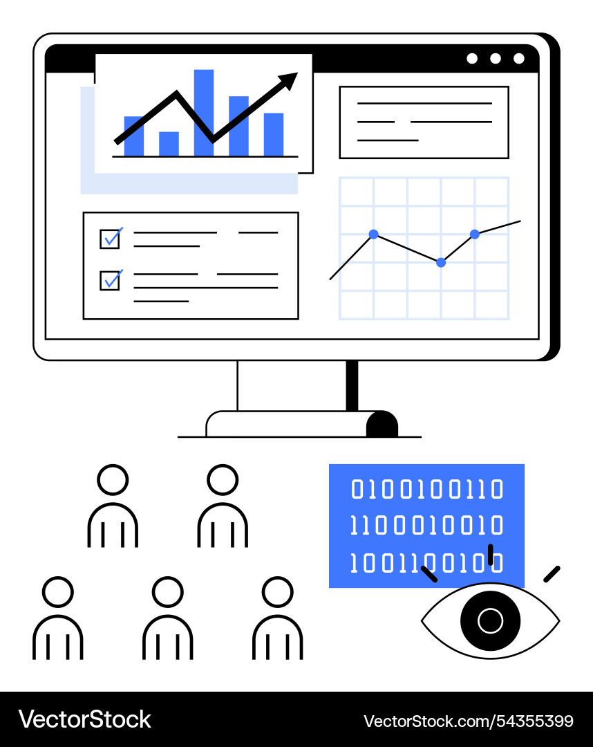 Datenanalyse Dashboard Diagramme Datenanalyse Dashboard Diagramme vektorbild