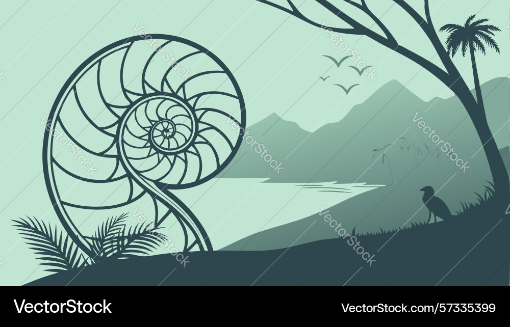 Elegant seashell spiral pattern design Vector Image