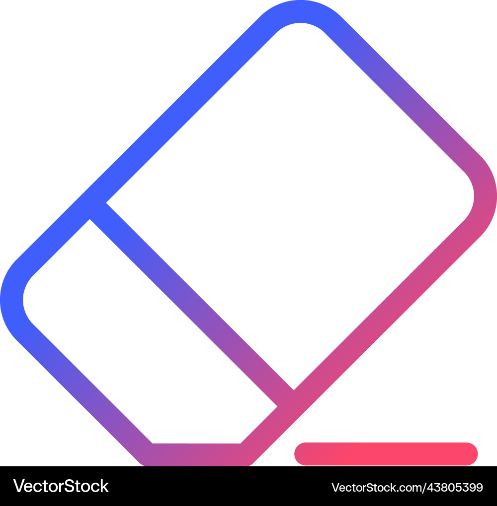Eraser pixel perfect gradient linear ui icon Eraser pixel perfect gradient linear ui icon Vector Image