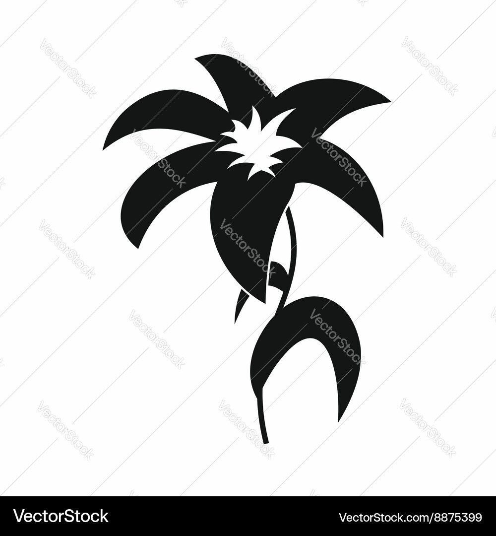 Lily icon in simple style Vector Image