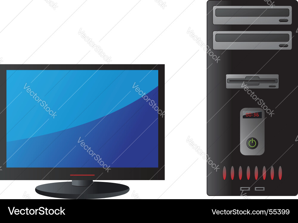 Modern Computer Setup Vector Image