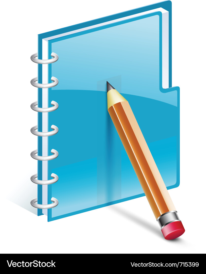 Notepad with Pencil - Writing Tool Vector Image