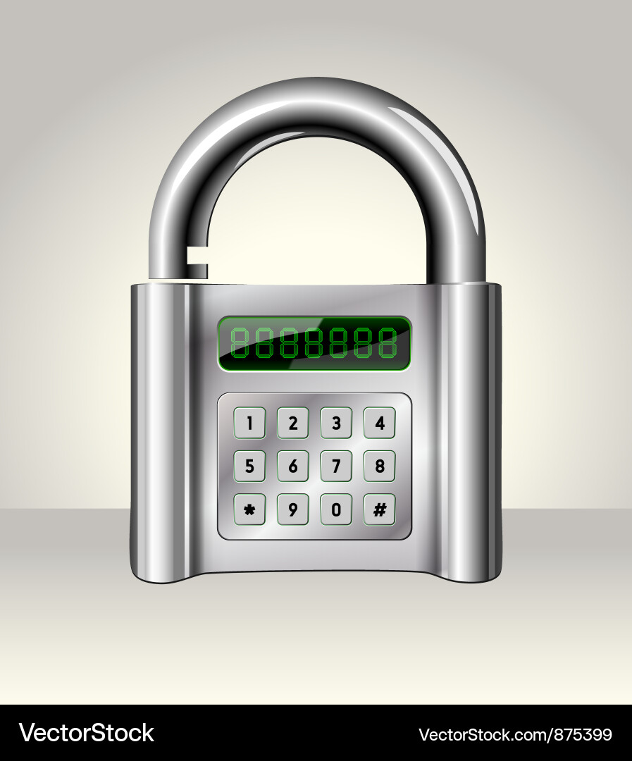 Opened padlock with digital interface Vector Image
