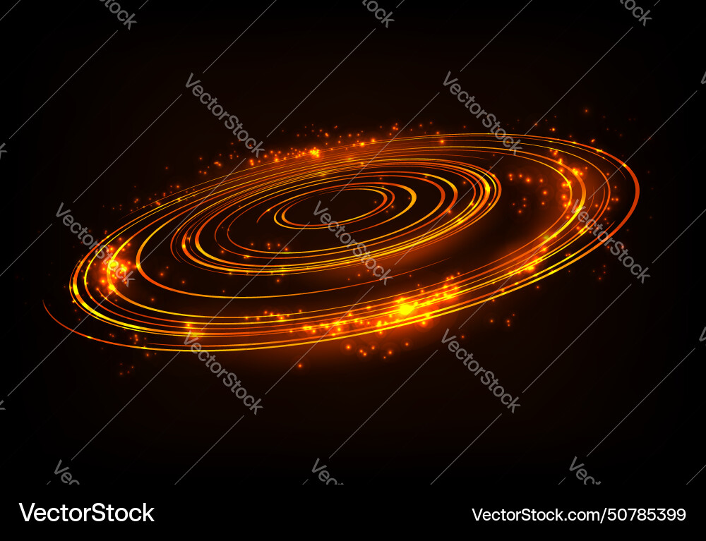 Rotating orange light shiny with sparkles Vector Image