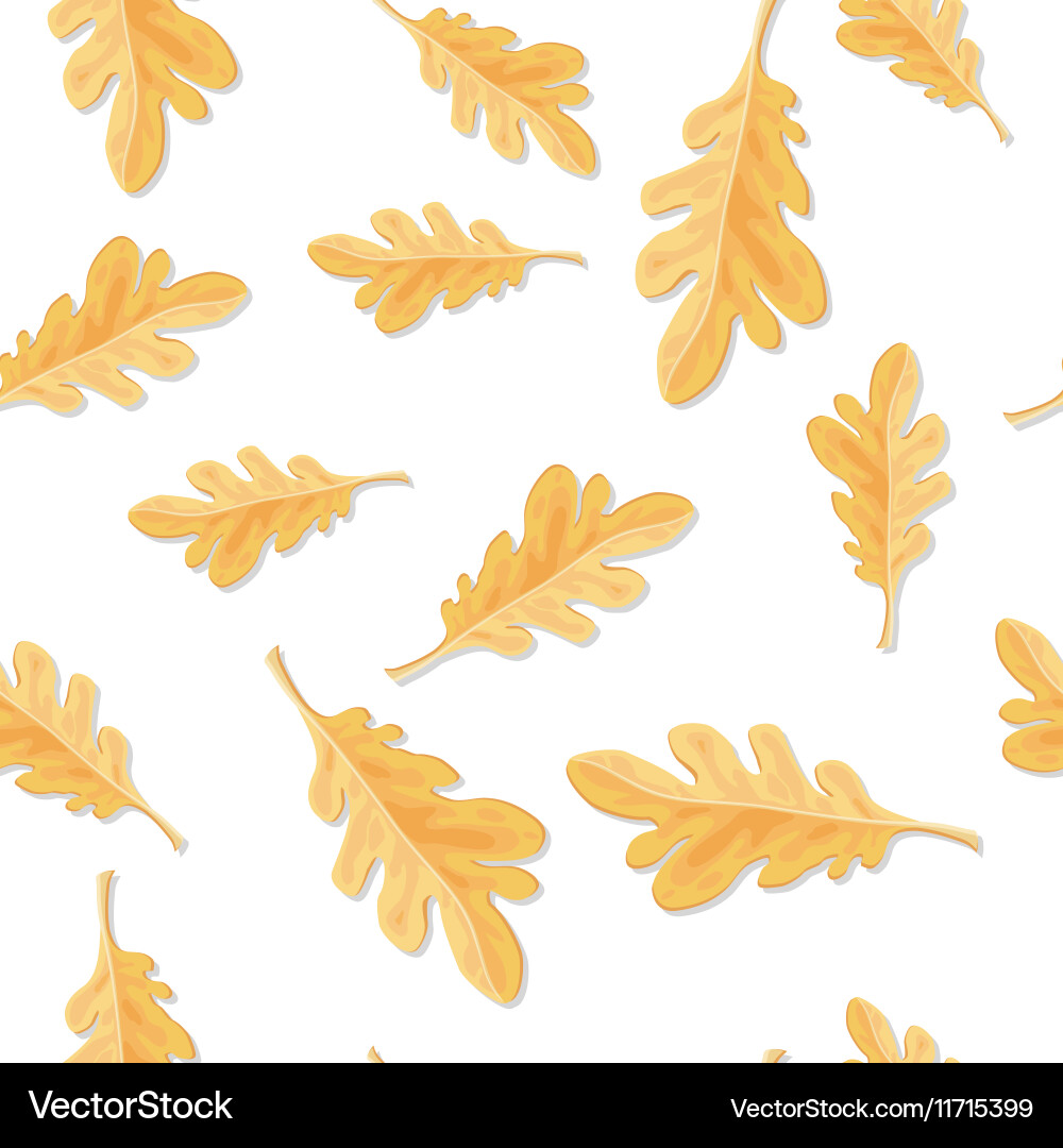 Seamless pattern with autumn oak leaves isolated Vector Image