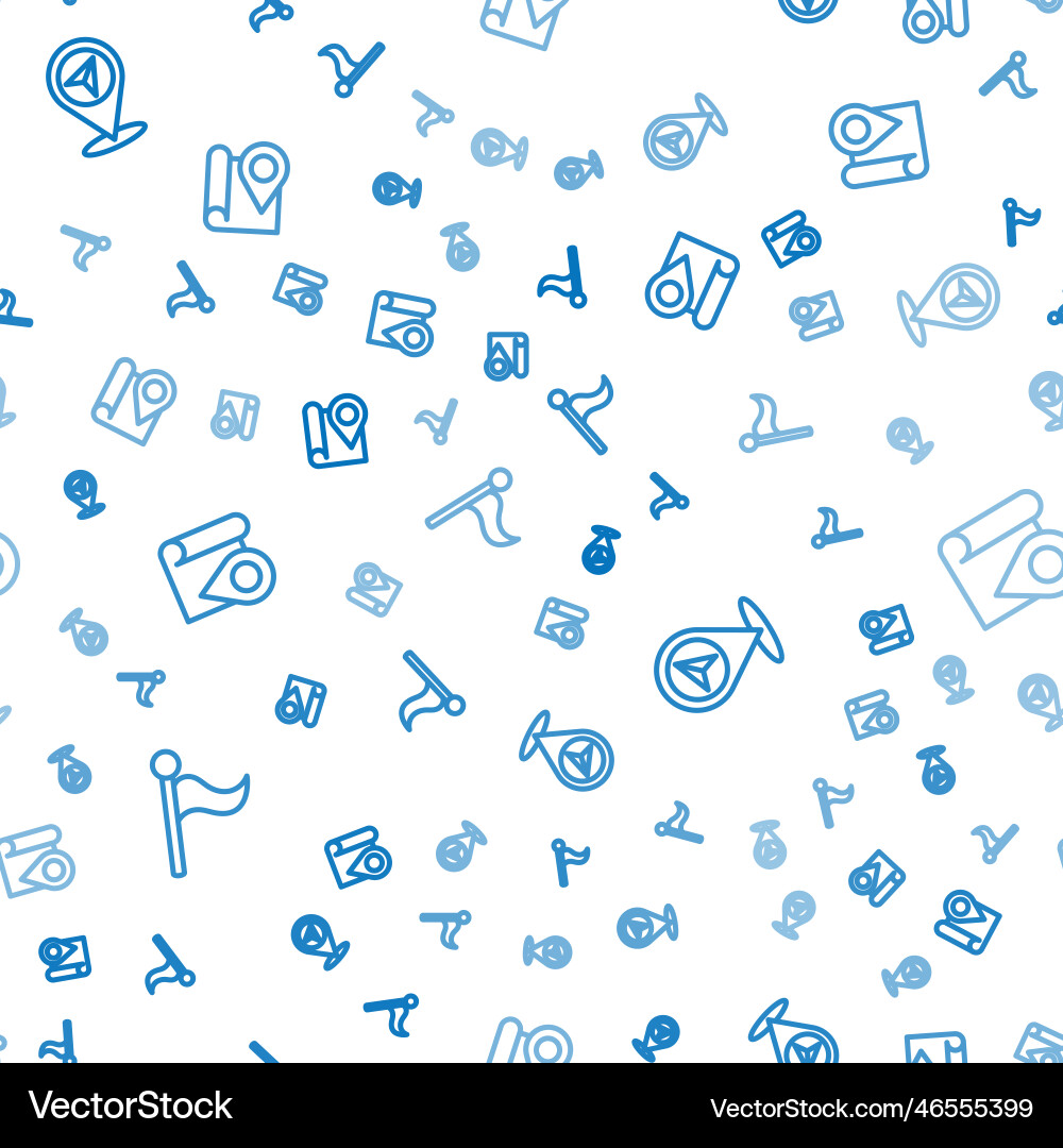 Set line flag map pin and folded Vector Image