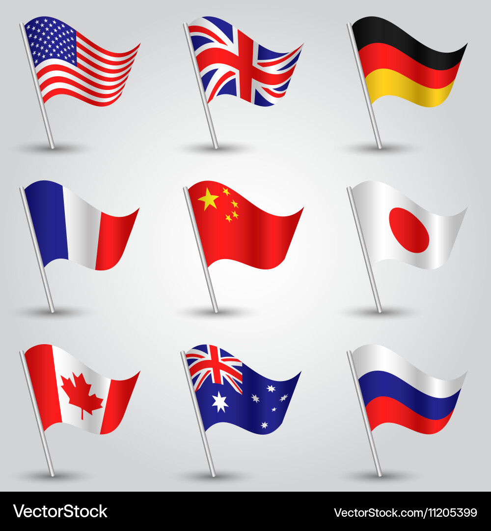 Set of flags Vector Image