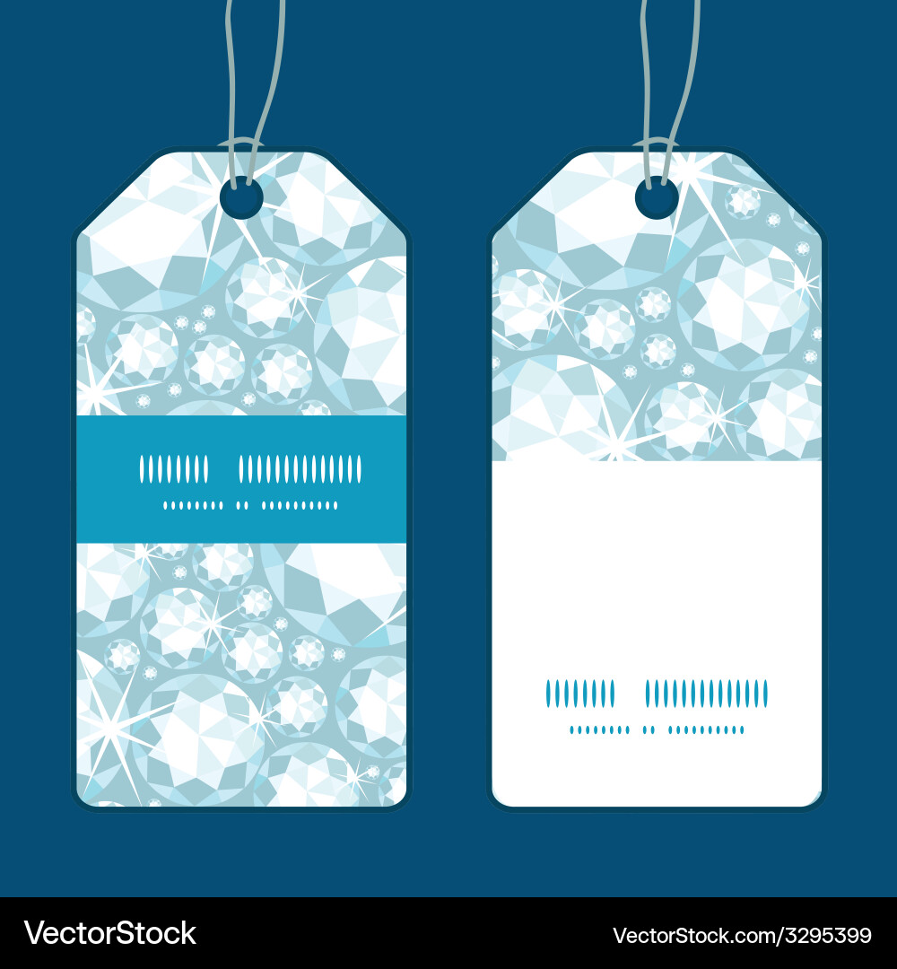 Shiny diamonds vertical stripe frame pattern tags vector image