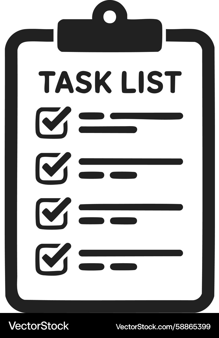 Task list checklist to-do on clipboard Vector Image