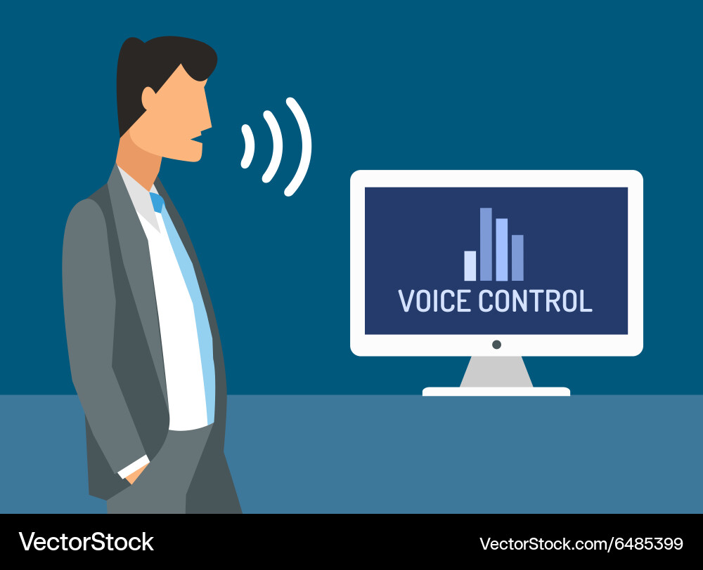 Voice control smart computer Vector Image