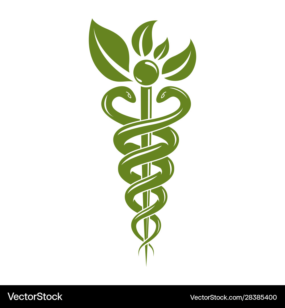 Aesculapius abstract created using snakes Vector Image
