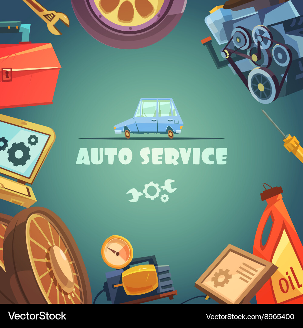 Auto service background vector image